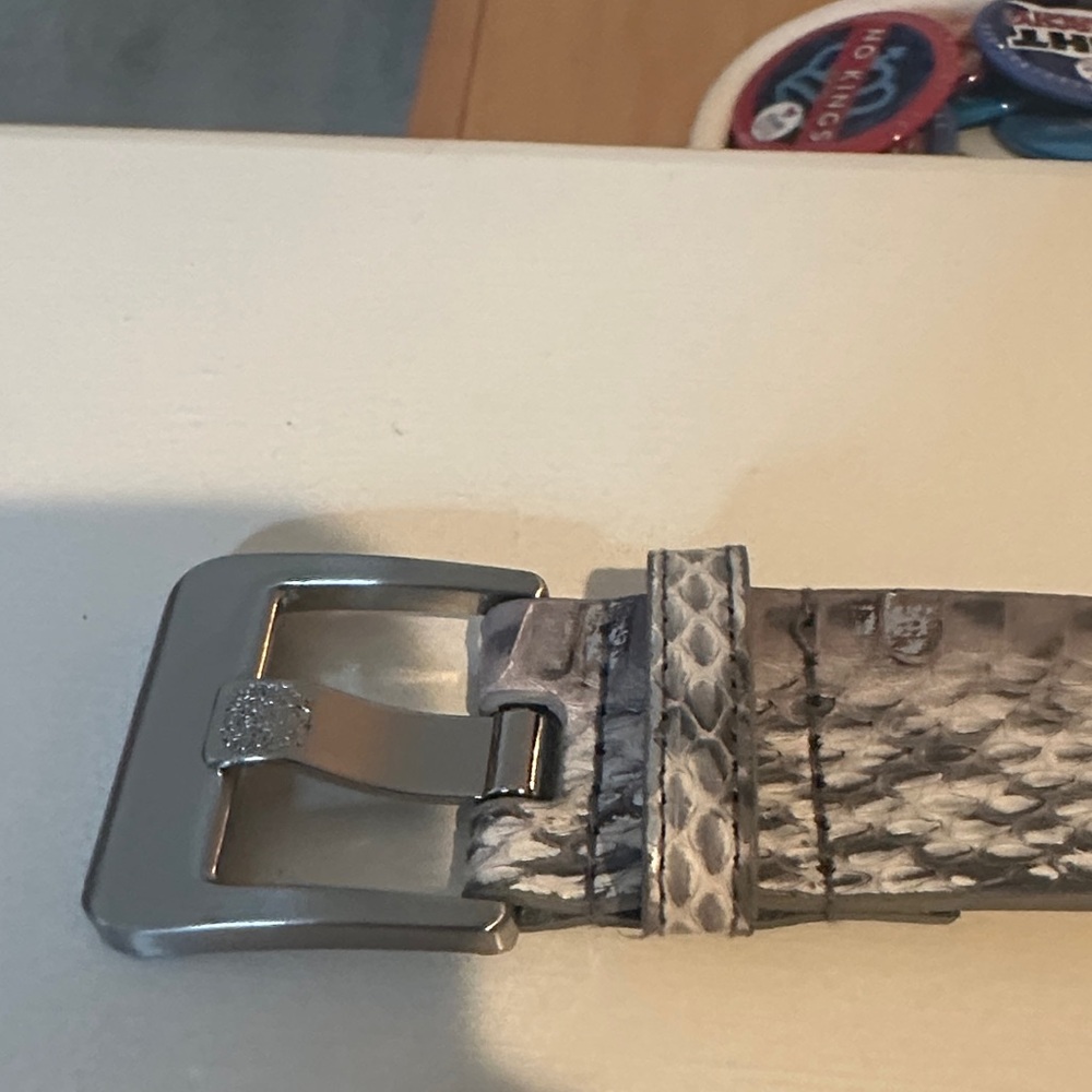 Vince Camuto Gray Snakeskin Leather Belt